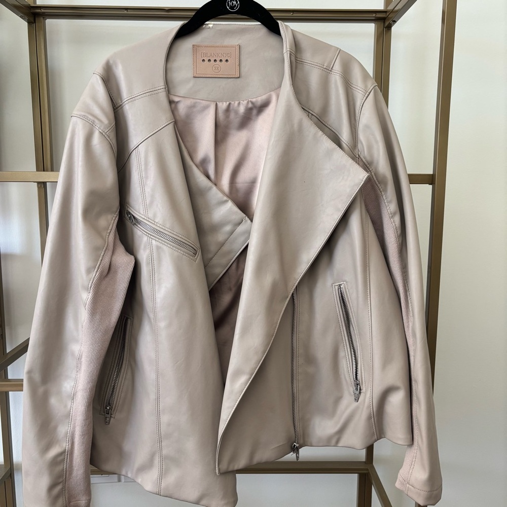Blank NYC Light Beige Leather Jacket